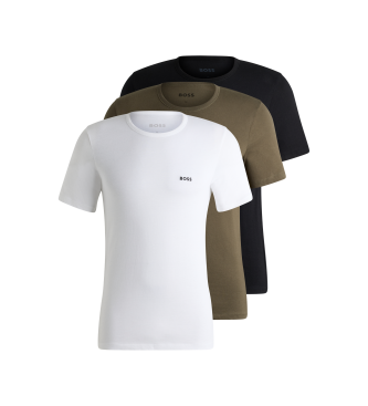 BOSS Pack 3 T-Shirts Klassisch wei, grn, schwarz