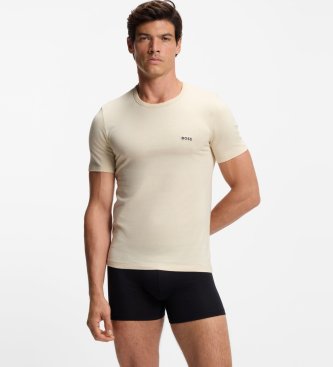 BOSS Set 3 T-Shirts Classic beige, schwarz, marine