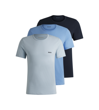 BOSS Set om 3 T-shirts Klassisk bl