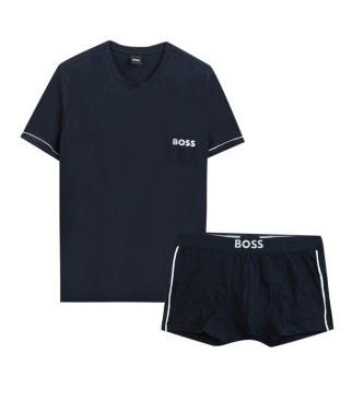 BOSS T-shirt og marinebl boxershorts