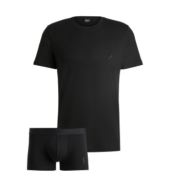 BOSS T-shirt en boxershorts pakket Monogram zwart
