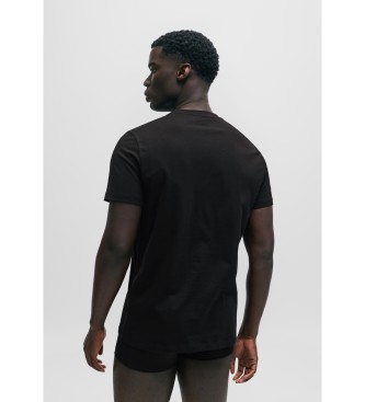 BOSS T-shirt con monogramma nero e confezione boxer