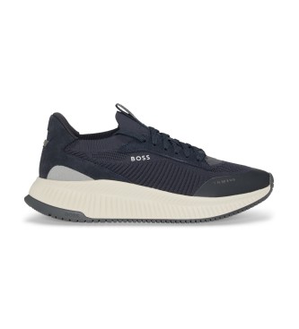 BOSS TTNM EVO trainers with navy knitted uppers