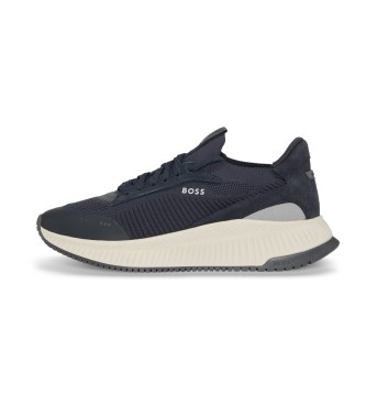 BOSS TTNM EVO trainers with navy knitted uppers