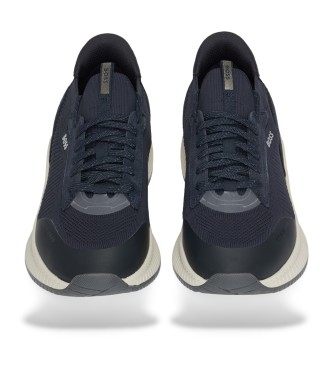 BOSS TTNM EVO trainers with navy knitted uppers