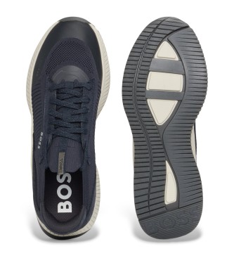 BOSS TTNM EVO trainers with navy knitted uppers