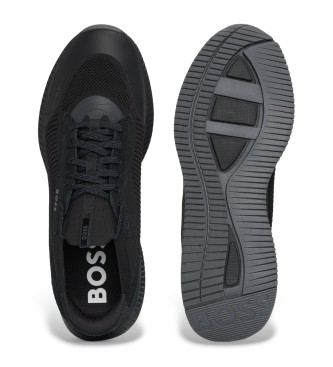 BOSS Zapatillas TTNM EVO con empeines de punto Negro