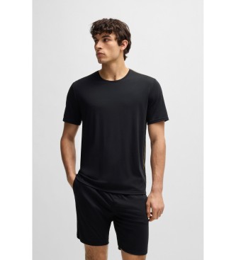 BOSS Pijama de punto elastico con pespuntes negro