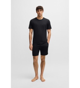BOSS Pijama de punto elastico con pespuntes negro