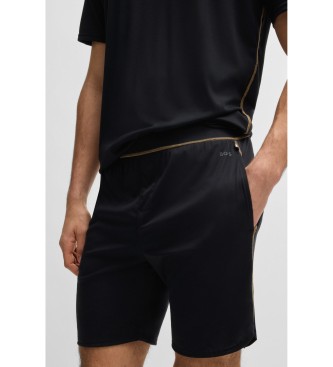 BOSS Pijama de punto elastico con pespuntes negro