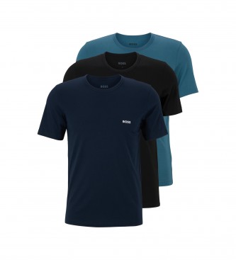 BOSS Pack of 3 undershirts navy, black, blue