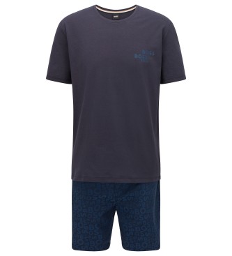 BOSS Marineblaues Pyjama-Set fr die Stadt