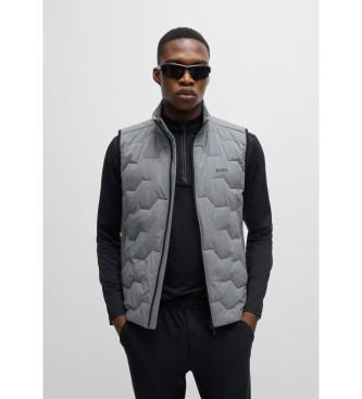 BOSS Waterafstotend regular fit gilet met grijze gewatteerde details