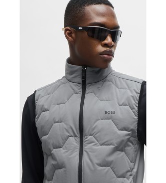 BOSS Gilet coupe rgulire dperlant avec dtails matelasss gris