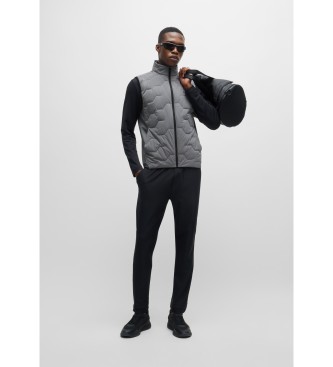 BOSS Water-repellent regular fit waistcoat with grey quilted details