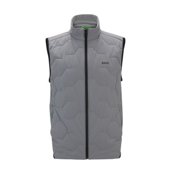 BOSS Water-repellent regular fit waistcoat with grey quilted details