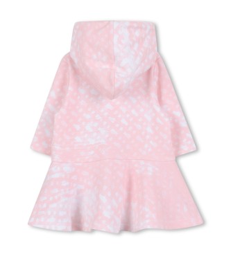 BOSS Roza obleka s kapuco