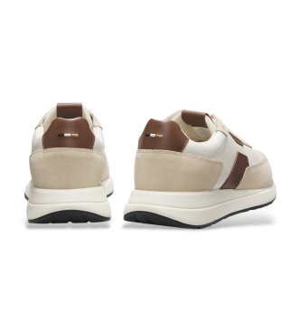 BOSS Vinston Runn-skor i läder, beige