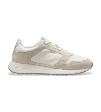 BOSS Zapatillas de piel Vinston Runner blanco