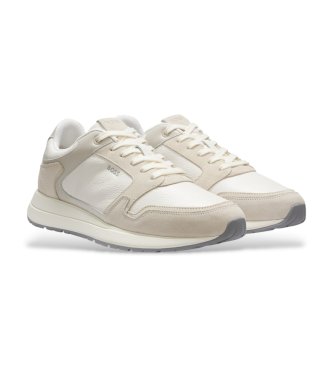 BOSS Zapatillas de piel Vinston Runner blanco