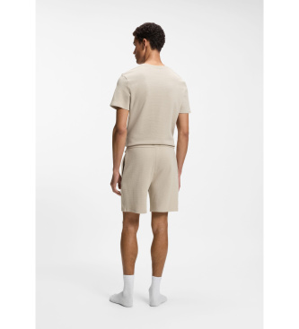 BOSS Kratke hlače z valovnicami v bež barvi