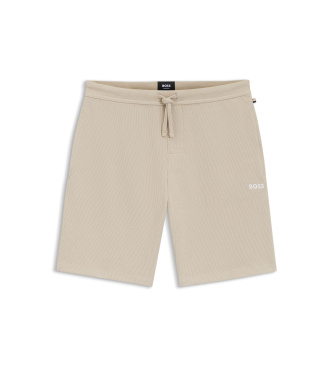BOSS Kratke hlače z valovnicami v bež barvi