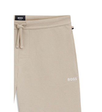 BOSS Kratke hlače z valovnicami v bež barvi