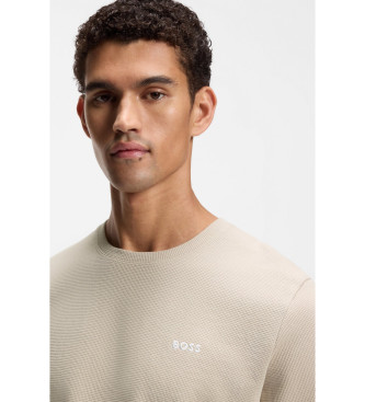 BOSS Waffel-T-Shirt beige