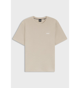 BOSS Waffel-T-Shirt beige