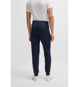 BOSS Pantaloni da jogging in waffle blu scuro