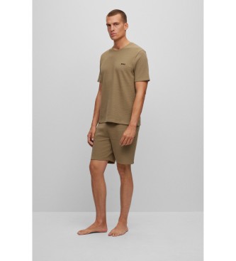 BOSS Koszulka waflowa zielona