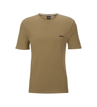 BOSS Koszulka waflowa zielona