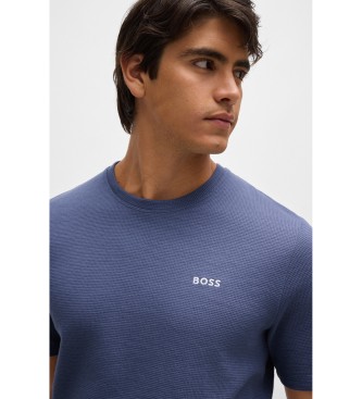 BOSS Waffel-T-Shirt navy