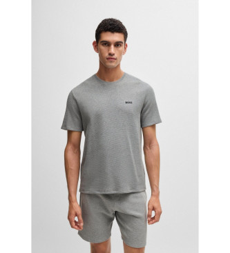 BOSS Maglia del pigiama a nido d'ape grigia