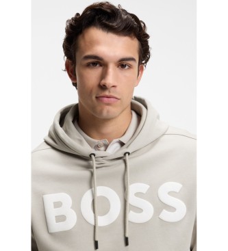 BOSS Sudadera Capucha Logo Oversize gris