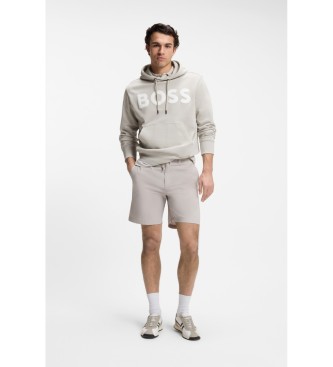BOSS Sudadera Capucha Logo Oversize gris
