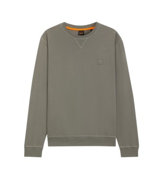 BOSS Sweatshirt med applikeret logo, gr�n