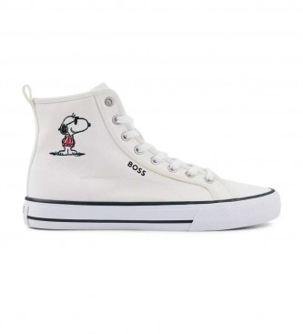 BOSS Snoopy high top sneakers white