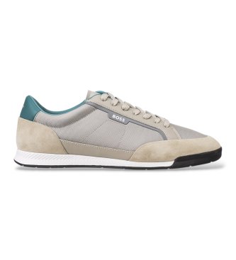 BOSS Trainers with suede trim and a beige grooved sole