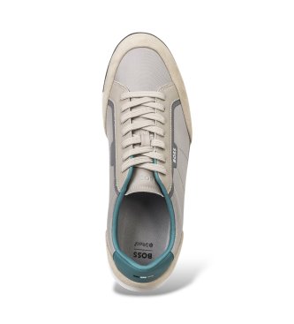 BOSS Trainers with suede trim and a beige grooved sole