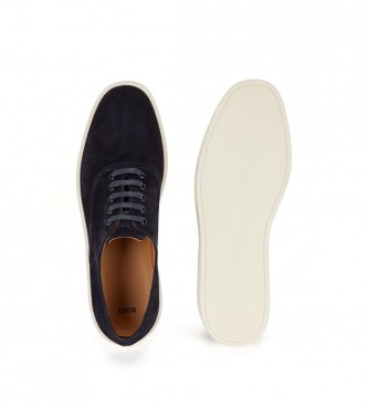BOSS Chaussures oxford en daim bleu marine