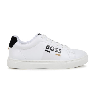 BOSS Baskets en cuir blanc