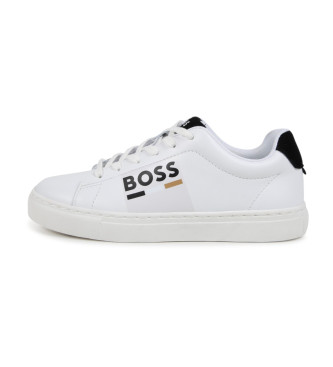 BOSS Baskets en cuir blanc