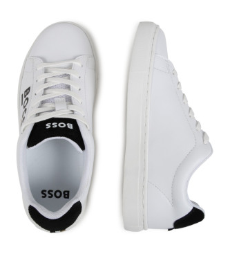 BOSS Baskets en cuir blanc