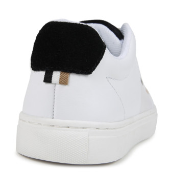 BOSS Baskets en cuir blanc