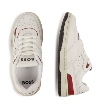 BOSS Baskets en cuir blanc