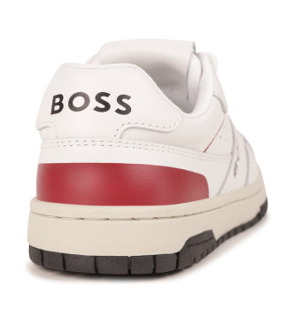 BOSS Witte leren sportschoenen