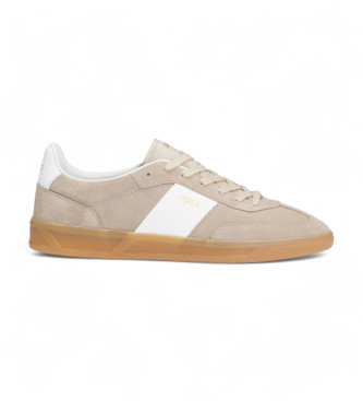 BOSS Beige Brandon Leather Sneakers