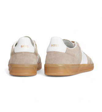 BOSS Beige Brandon Leder Turnschuhe