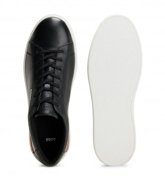 BOSS Clint Tenn Leather Sneakers zwart
